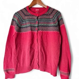 Tabi Pink Patterned Women's Cardigan